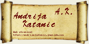 Andrija Katanić vizit kartica